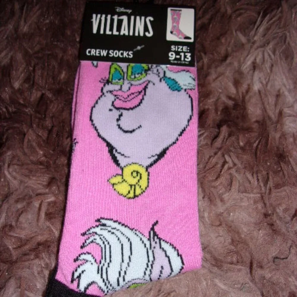 Disney Ursula Socks Shoe Size 9-13 1Pair New